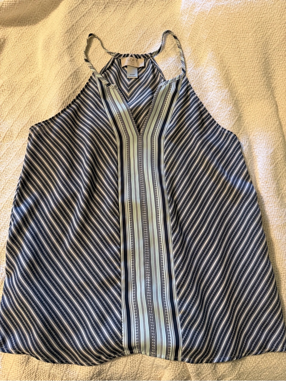 LOFT Navy & White Striped Halter Camisole